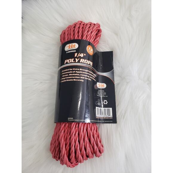 NEW 1/4" x 72ft Red Braided Poly Rope Dipole Vee Antenna Support - Picture 1 of 3